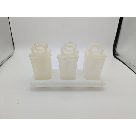 Vintage Tupperware Popsicle Molds Set of 6 Freezer Pop Makers Tray #1 - Picture 1 of 8